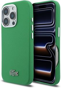 Lacoste PVC Iconic Petit Pique Metal Logo MagSafe kryt pre iPhone 16 Pro Max, zelený