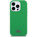 Lacoste PVC Iconic Petit Pique Metal Logo MagSafe kryt pre iPhone 16 Pro, zelený