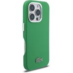 Lacoste PVC Iconic Petit Pique Metal Logo MagSafe kryt pre iPhone 16 Pro, zelený