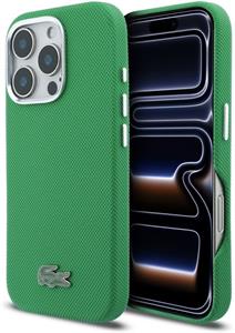 Lacoste PVC Iconic Petit Pique Metal Logo MagSafe kryt pre iPhone 16 Pro, zelený