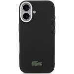 Lacoste PVC Iconic Petit Pique Metal Logo MagSafe kryt pre iPhone 17, čierny