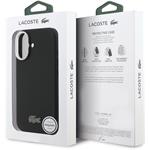 Lacoste PVC Iconic Petit Pique Metal Logo MagSafe kryt pre iPhone 17, čierny