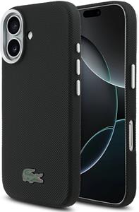 Lacoste PVC Iconic Petit Pique Metal Logo MagSafe kryt pre iPhone 17, čierny
