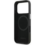 Lacoste PVC Iconic Petit Pique Metal Logo MagSafe kryt pre iPhone 17 Pro, čierny