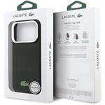Lacoste PVC Iconic Petit Pique Metal Logo MagSafe kryt pre iPhone 17 Pro, čierny