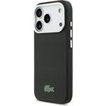 Lacoste PVC Iconic Petit Pique Metal Logo MagSafe kryt pre iPhone 17 Pro Max, čierny