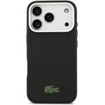 Lacoste PVC Iconic Petit Pique Metal Logo MagSafe kryt pre iPhone 17 Pro Max, čierny