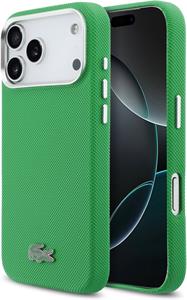 Lacoste PVC Iconic Petit Pique Metal Logo MagSafe kryt pre iPhone 17 Pro Max, zelený