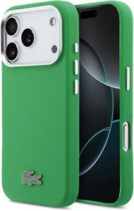 Lacoste PVC Iconic Petit Pique Metal Logo MagSafe kryt pre iPhone 17 Pro, zelený