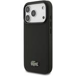 Lacoste PVC Iconic Petit Pique Metal Logo MagSafe kryt pre iPhone 18 Pro, čierny
