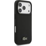 Lacoste PVC Iconic Petit Pique Metal Logo MagSafe kryt pre iPhone 18 Pro, čierny