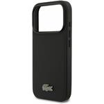 Lacoste PVC Iconic Petit Pique Metal Logo MagSafe kryt pre iPhone 18 Pro, čierny