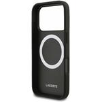 Lacoste PVC Iconic Petit Pique Metal Logo MagSafe kryt pre iPhone 18 Pro, čierny