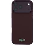 Lacoste PVC Iconic Petit Pique Metal Logo MagSafe kryt pre iPhone 18 Pro Max, Burgundy