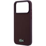 Lacoste PVC Iconic Petit Pique Metal Logo MagSafe kryt pre iPhone 18 Pro Max, Burgundy