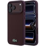 Lacoste PVC Iconic Petit Pique Metal Logo MagSafe kryt pre iPhone 18 Pro Max, Burgundy