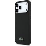 Lacoste PVC Iconic Petit Pique Metal Logo MagSafe kryt pre iPhone 18 Pro Max, čierny