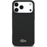Lacoste PVC Iconic Petit Pique Metal Logo MagSafe kryt pre iPhone 18 Pro Max, čierny