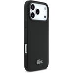 Lacoste PVC Iconic Petit Pique Metal Logo MagSafe kryt pre iPhone 18 Pro Max, čierny
