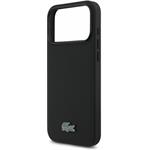 Lacoste PVC Iconic Petit Pique Metal Logo MagSafe kryt pre iPhone 18 Pro Max, čierny