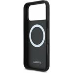 Lacoste PVC Iconic Petit Pique Metal Logo MagSafe kryt pre iPhone 18 Pro Max, čierny