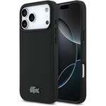 Lacoste PVC Iconic Petit Pique Metal Logo MagSafe kryt pre iPhone 18 Pro Max, čierny