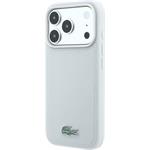 Lacoste PVC Iconic Petit Pique Metal Logo MagSafe kryt pre iPhone 18 Pro Max, svetlo-sivý