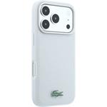 Lacoste PVC Iconic Petit Pique Metal Logo MagSafe kryt pre iPhone 18 Pro Max, svetlo-sivý