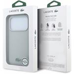 Lacoste PVC Iconic Petit Pique Metal Logo MagSafe kryt pre iPhone 18 Pro Max, svetlo-sivý