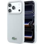 Lacoste PVC Iconic Petit Pique Metal Logo MagSafe kryt pre iPhone 18 Pro, svetlo-sivý