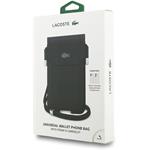 Lacoste PVC Iconic Petit Pique Metal Logo taška na telefón, XL, čierna