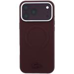 Lacoste PVC Petit Pique Semi Wrap Embossed MagSafe kryt pre iPhone 18 Pro, Burgundy