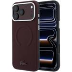 Lacoste PVC Petit Pique Semi Wrap Embossed MagSafe kryt pre iPhone 18 Pro, Burgundy