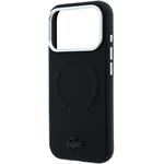 Lacoste PVC Petit Pique Semi Wrap Embossed MagSafe kryt pre iPhone 18 Pro, čierny