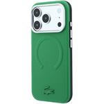 Lacoste PVC Petit Pique Semi Wrap Embossed MagSafe kryt pre iPhone 18 Pro, Estragon