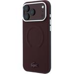Lacoste PVC Petit Pique Semi Wrap Embossed MagSafe kryt pre iPhone 18 Pro Max, Burgundy