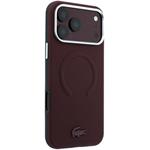 Lacoste PVC Petit Pique Semi Wrap Embossed MagSafe kryt pre iPhone 18 Pro Max, Burgundy
