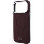 Lacoste PVC Petit Pique Semi Wrap Embossed MagSafe kryt pre iPhone 18 Pro Max, Burgundy