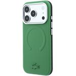 Lacoste PVC Petit Pique Semi Wrap Embossed MagSafe kryt pre iPhone 18 Pro Max, zelený