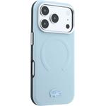 Lacoste PVC Petit Pique Semi Wrap Embossed MagSafe kryt pre iPhone 18 Pro, modrý