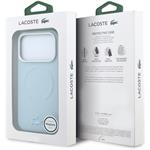 Lacoste PVC Petit Pique Semi Wrap Embossed MagSafe kryt pre iPhone 18 Pro, modrý