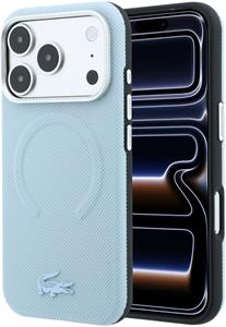 Lacoste PVC Petit Pique Semi Wrap Embossed MagSafe kryt pre iPhone 18 Pro, modrý