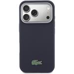 Lacoste PVC Petit Pique Semi Wrap MagSafe kryt pre iPhone 17 Pro, modrý