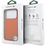 Lacoste PVC Petit Pique Semi Wrap MagSafe kryt pre iPhone 17 Pro, oranžový