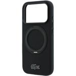 Lacoste PVC Petit Pique Semi Wrap Ring Stand MagSafe kryt pre iPhone 18 Pro, čierny
