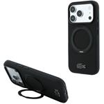 Lacoste PVC Petit Pique Semi Wrap Ring Stand MagSafe kryt pre iPhone 18 Pro, čierny