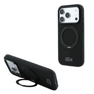 Lacoste PVC Petit Pique Semi Wrap Ring Stand MagSafe Zadní Kryt pro iPhone 18 Pro Max Black