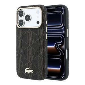 Lacoste PVC Semi Wrap Blend Embossed MagSafe Zadní Kryt pro iPhone 18 Pro Brown