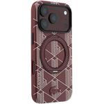 Lacoste PVC Semi Wrap Blend Ring Stand MagSafe kryt pre iPhone 18 Pro, Burgundy