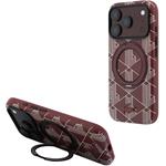 Lacoste PVC Semi Wrap Blend Ring Stand MagSafe kryt pre iPhone 18 Pro, Burgundy